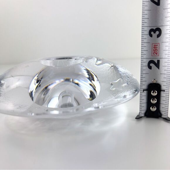 Orrefors Sweden Stars Crystal Candle Holder 5.5" Diameter - Picture 7 of 8